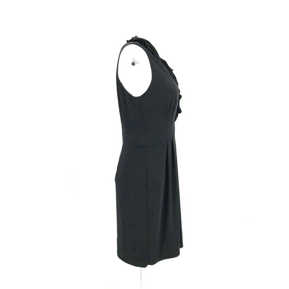 Just...Taylor Women's Sleeveless V Neck Ruffle Knit Dress Sz 6 Black Stretch - Picture 6 of 7